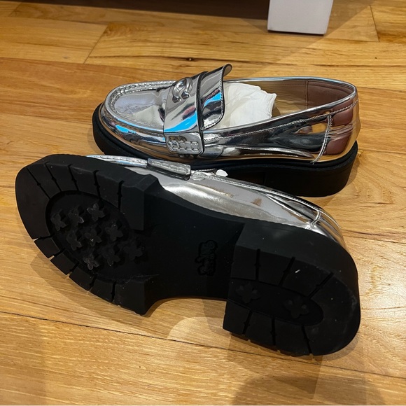 Coach Leah Loafer In Silver Metallic - Picture 3 of 4